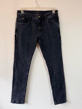 Rare Rabbit Reney Black HawkSlim Fit Mens Jeans Zip Button Closure Size 32